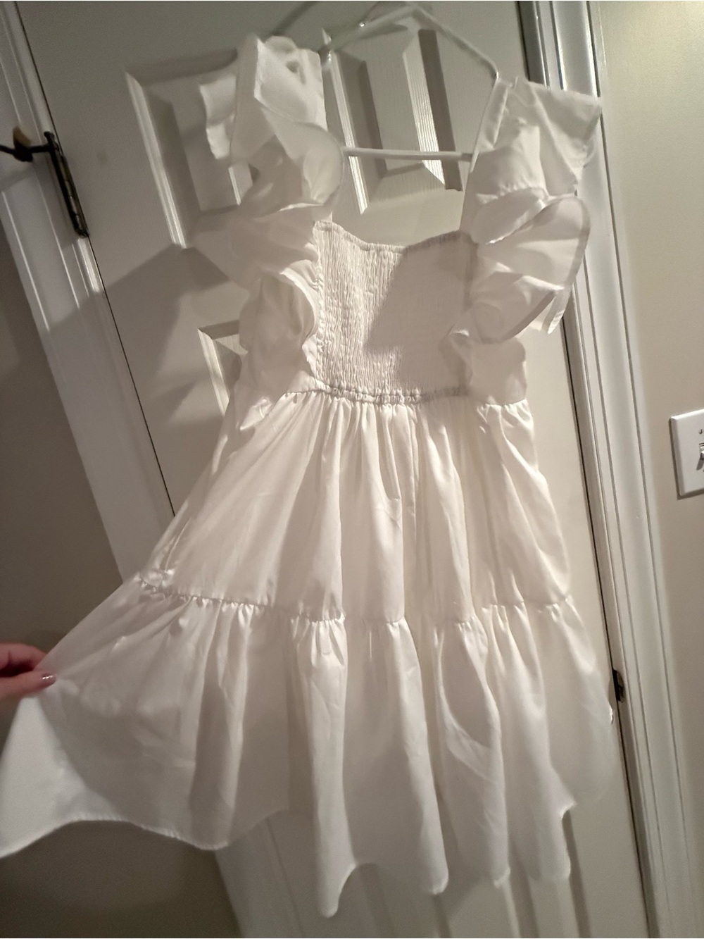 White Entro Ruffle Arm Dress - Picture 2 of 5